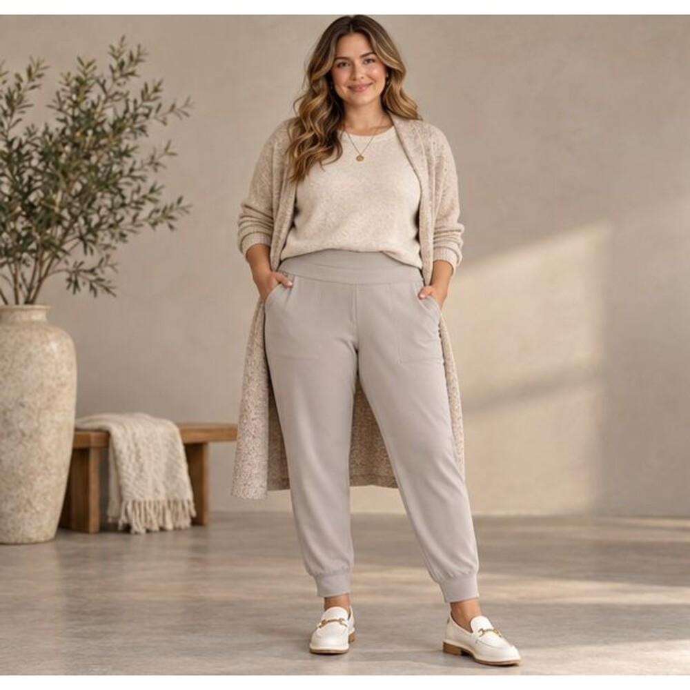 Athleta Tall XLT Venice Jogger Pants Abalone Waist Compression Elevated Basic